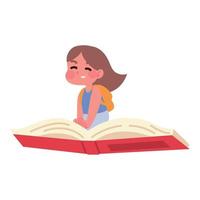 schoolgirl with book vector