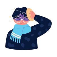 sick man with chills vector