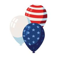 balloons with US flag vector