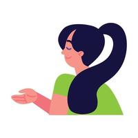 girl with pony tail vector