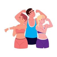 fitness people in sportswear vector