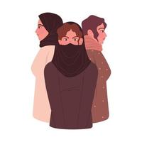 iranian women with hijab vector