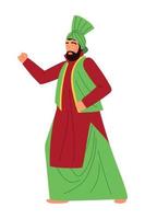 indian man character vector