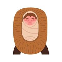 baby Jesus in a cradle vector