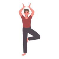 man practicing yoga vector