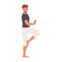 guy practicing yoga exercise vector