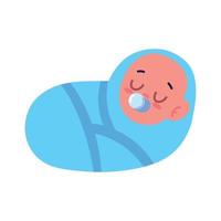 baby boy in blanket vector