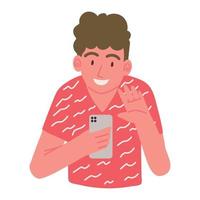 influencer using mobile phone vector