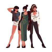 young women standing vector