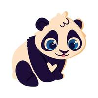 panda lindo animal vector