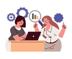 mujeres empresarias y benchmarking vector