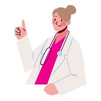 personaje de mujer doctora vector