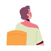 back view woman vector