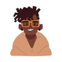 afro man with glasses avatar vector