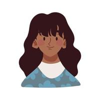 mujer con avatar de pelo largo vector