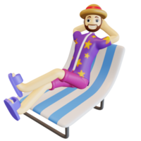 3d summer character relax png