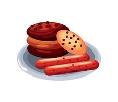 cookies and sausage vector