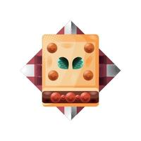 icono de queso y carne vector