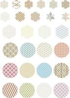 Abstract art icon with geometric pattern vector. Japanese background with Circle shape in vintage style. vector