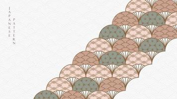 Japanese background with fan decoration vector. geometric banner design with curve pattern in vintage style. vector