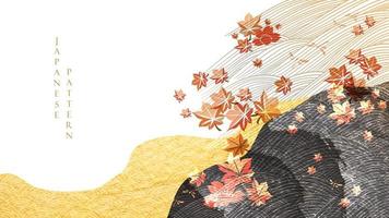 Japanese background with traditional decoration pattern vector. Geometric banner design with abstract art elements in vintage style. vector
