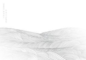 Abstract landscape background with white and grey line pattern vector. Mountain forest art with natural art template. Banner design and wallpaper in vintage style. vector
