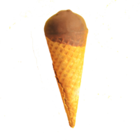 dos conos de helado de chocolate soleados aislados. png