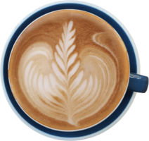 vista superior de una taza de café latte art png