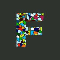 logotipo de mosaico f inicial vector