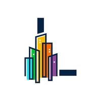 Initial L Colorful City vector