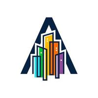 Initial A Colorful City vector