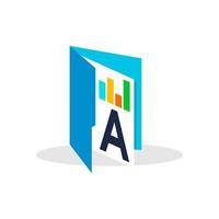 Initial A Chart Folder vector