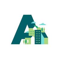 Initial A Building vector