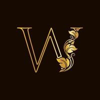 Luxury Initial Golden W vector