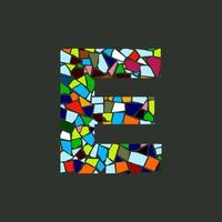 Initial E Mosaic Logo vector