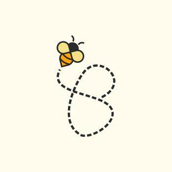 abeja voladora b inicial vector