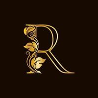 Luxury Initial Golden R vector