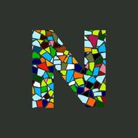 Initial N Mosaic Logo vector