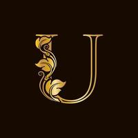 Luxury Initial Golden U vector