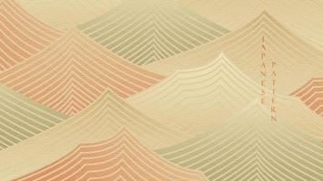 Japanese background with geometric pattern vector. Abstract art banner with line elements in vintage style. vector