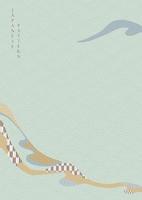 Japanese pattern with geometric background vector. Abstract banner in vintage style. vector