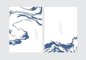 fondo de arte abstracto con vector de plantilla de arte contemporáneo. elementos de la superficie del agua con decoración de ondas japonesas. objeto oceánico dibujado a mano.