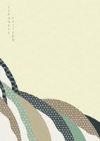 dibujar a mano el fondo de la onda con el vector patrón japonés. banner de arte abstracto con decoración geométrica en estilo vintage.