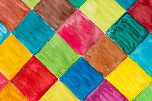 cuadrados multicolores pintados en acuarela. foto