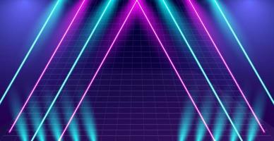 Abstract background neon light, virtual reality glowing lines photo