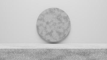 white textured concrete blank stage for display, pedestal product showcase, 3D Rendering photo