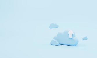 3d illustration concept Cloud storage upload isometric. 3d rendering photo