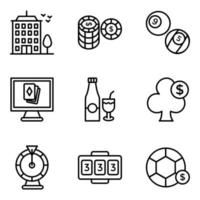 Casino Club Line Vector Icons