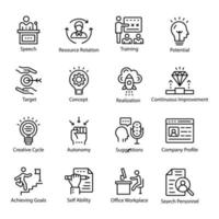 IT Workstation Linear Vector Icons