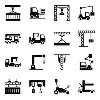 Crane Machines in Solid Icons vector